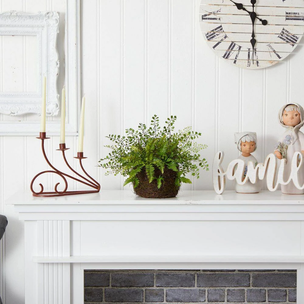 Artificial Mixed Fern With Twig And Moss Basket 6 Artificial Mixed Fern With Twig And Moss Basket - Image 4