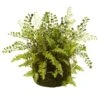 Artificial Mixed Fern With Twig And Moss Basket 2 Artificial Mixed Fern With Twig And Moss Basket -Artificial nearly natural artificial branches stems 4846 64 1000