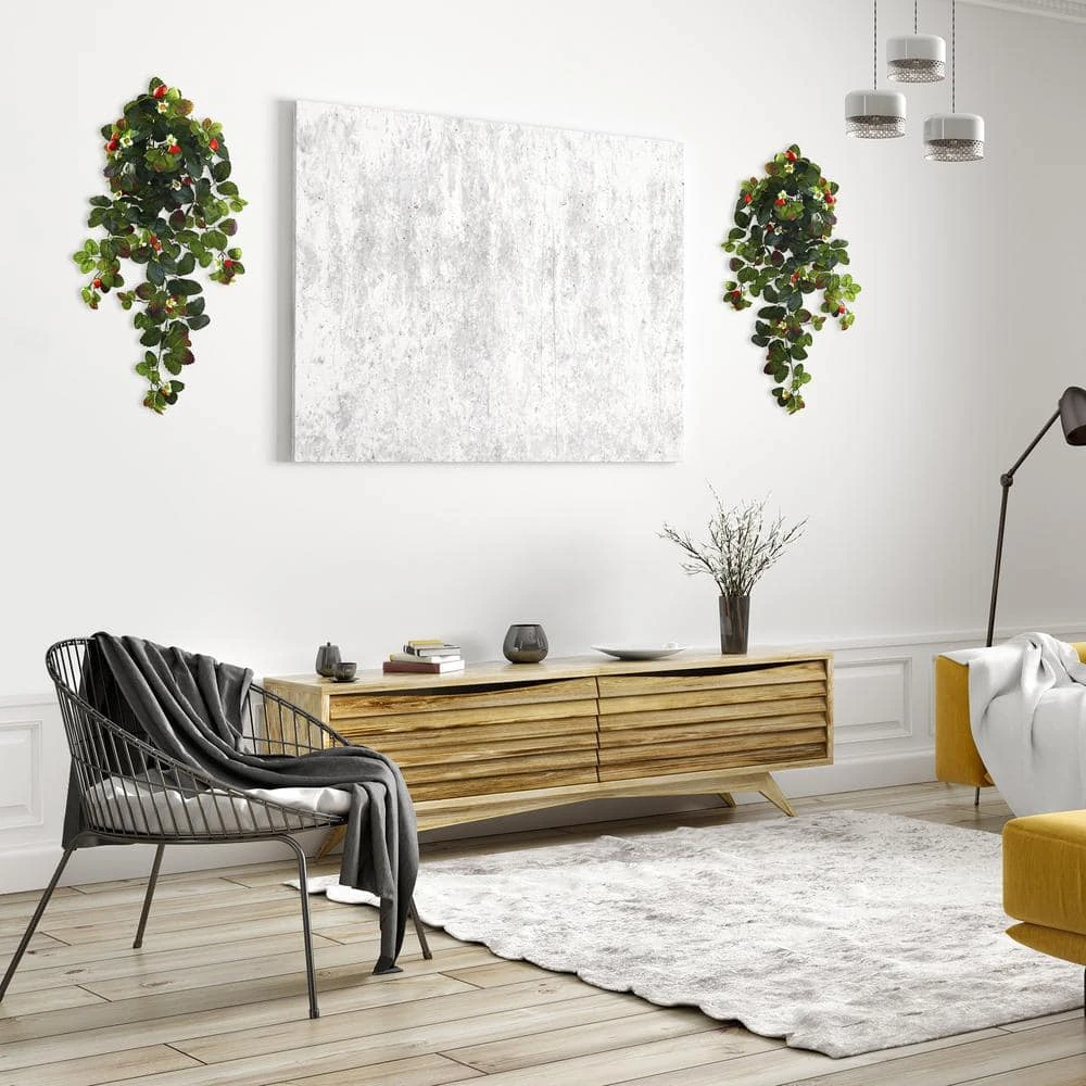 31 In. Artificial Strawberry Hanging Bush With Berry (Set Of 2) 5 31 In. Artificial Strawberry Hanging Bush With Berry (Set Of 2) - Image 3