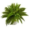 Indoor Boston Artificial Fern In White Planter -Artificial nearly natural artificial ferns 6308 64 1000