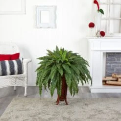 38 In. Artificial H Green Boston Fern With Stand Silk Plant 11 38 In. Artificial H Green Boston Fern With Stand Silk Plant -Artificial nearly natural artificial ferns 6627 31 1000