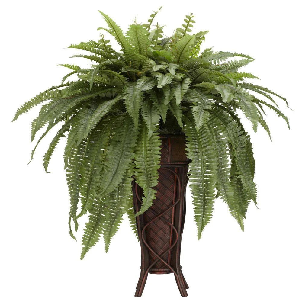 38 In. Artificial H Green Boston Fern With Stand Silk Plant 5 38 In. Artificial H Green Boston Fern With Stand Silk Plant - Image 3