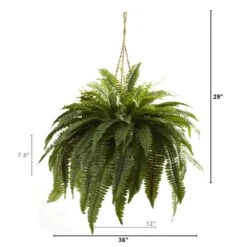 Artificial Double Giant Boston Fern Hanging Basket 12 Artificial Double Giant Boston Fern Hanging Basket -Artificial nearly natural artificial ferns 6788 44 1000