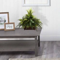 Artificial Mixed Grass And River Fern With Wood Planter 9 Artificial Mixed Grass And River Fern With Wood Planter -Artificial nearly natural artificial ferns 6792 31 1000