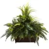 Artificial Mixed Grass And River Fern With Wood Planter 1 Artificial Mixed Grass And River Fern With Wood Planter -Artificial nearly natural artificial ferns 6792 64 1000
