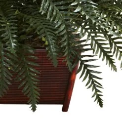 Artificial River Fern With Wood Planter 9 Artificial River Fern With Wood Planter -Artificial nearly natural artificial ferns 6804 4f 1000