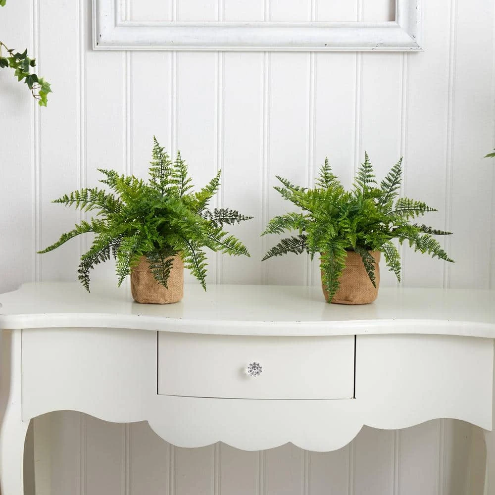 15 In. Artificial Ruffle Fern Bush With Burlap Base (Set Of 2) 4 15 In. Artificial Ruffle Fern Bush With Burlap Base (Set Of 2) - Image 3