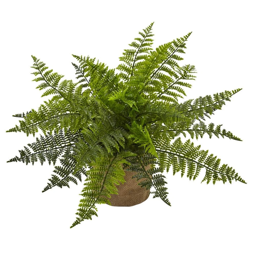 15 In. Artificial Ruffle Fern Bush With Burlap Base (Set Of 2) 3 15 In. Artificial Ruffle Fern Bush With Burlap Base (Set Of 2) - Image 2