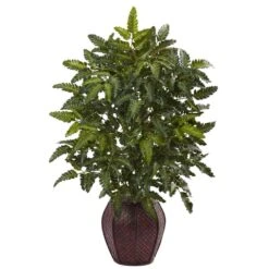 Artificial Bracken Fern With Decorative Planter