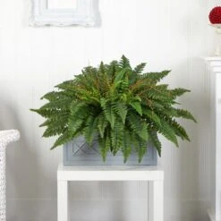 Indoor Boston Fern Artificial Plant In Stone Planter 7 Indoor Boston Fern Artificial Plant In Stone Planter -Artificial nearly natural artificial ferns 8064 31 1000