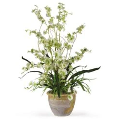 26 In. Artificial Dancing Lady Silk Orchid Arrangement In Green
