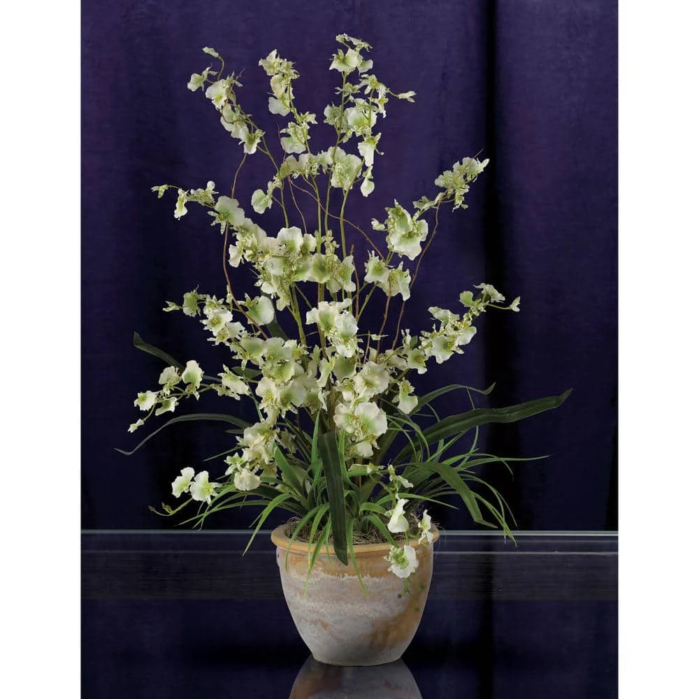 26 In. Artificial Dancing Lady Silk Orchid Arrangement In Green 4 26 In. Artificial Dancing Lady Silk Orchid Arrangement In Green - Image 2