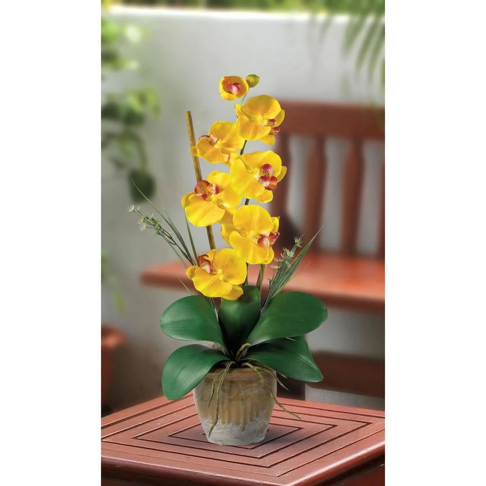 21 In. Artificial Single Stem Phalaenopsis Silk Orchid Flower Arrangement 4 21 In. Artificial Single Stem Phalaenopsis Silk Orchid Flower Arrangement - Image 2