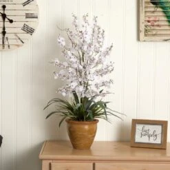 32 In. Artificial Triple Dancing Lady Silk Flower Arrangement In White 7 32 In. Artificial Triple Dancing Lady Silk Flower Arrangement In White -Artificial nearly natural artificial flowers 1070 wh 31 1000