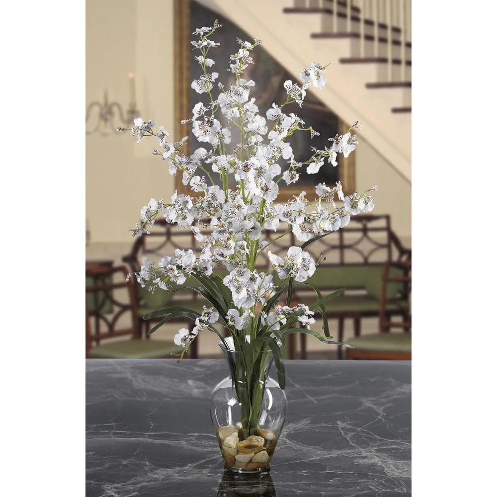 31 In. Artificial Dancing Lady Liquid Illusion Silk Flower Arrangement In White 4 31 In. Artificial Dancing Lady Liquid Illusion Silk Flower Arrangement In White - Image 2
