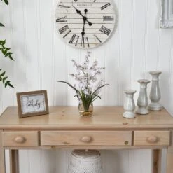 19 In. Artificial Dancing Lady Orchid Liquid Illusion Silk Flower Arrangement In White -Artificial nearly natural artificial flowers 1119 wh 31 1000