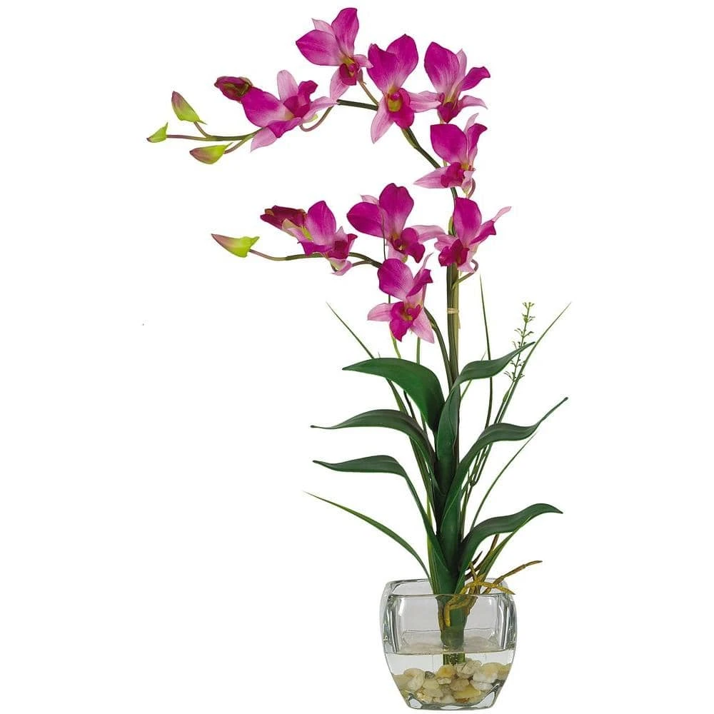22 In. Artificial Purple Dendrobium Silk Orchid Flower Arrangement 3 22 In. Artificial Purple Dendrobium Silk Orchid Flower Arrangement