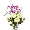 21.5 In. Artificial H White Peony And Orchid Silk Flower Arrangement 1 21.5 In. Artificial H White Peony And Orchid Silk Flower Arrangement -Artificial nearly natural artificial flowers 1175 wh 64 1000