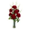 29 In. Artificial H Red Roses With Cherry Blossoms Silk Flower Arrangement 1 29 In. Artificial H Red Roses With Cherry Blossoms Silk Flower Arrangement -Artificial nearly natural artificial flowers 1203 64 1000