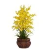 30 In. Artificial H Yellow Dancing Lady Silk Flower Arrangement 1 30 In. Artificial H Yellow Dancing Lady Silk Flower Arrangement -Artificial nearly natural artificial flowers 1207 yl 64 1000