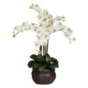 31 In. Artificial H Cream Phalaenopsis With Decorative Vase Silk Flower Arrangement 2 31 In. Artificial H Cream Phalaenopsis With Decorative Vase Silk Flower Arrangement -Artificial nearly natural artificial flowers 1211 cr 64 1000
