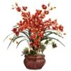 30 In. Artificial H Burgundy Cymbidium With Decorative Vase Silk Arrangement 1 30 In. Artificial H Burgundy Cymbidium With Decorative Vase Silk Arrangement -Artificial nearly natural artificial flowers 1245 br 64 1000