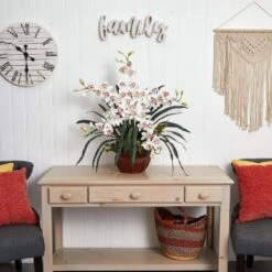 30 In. Artificial H White Cymbidium With Decorative Vase Silk Arrangement 7 30 In. Artificial H White Cymbidium With Decorative Vase Silk Arrangement -Artificial nearly natural artificial flowers 1245 wh 31 1000