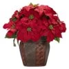18 In. H Red Poinsettia Arrangement With Decorative Vase Artificial Silk 1 18 In. H Red Poinsettia Arrangement With Decorative Vase Artificial Silk -Artificial nearly natural artificial flowers 1264 64 1000