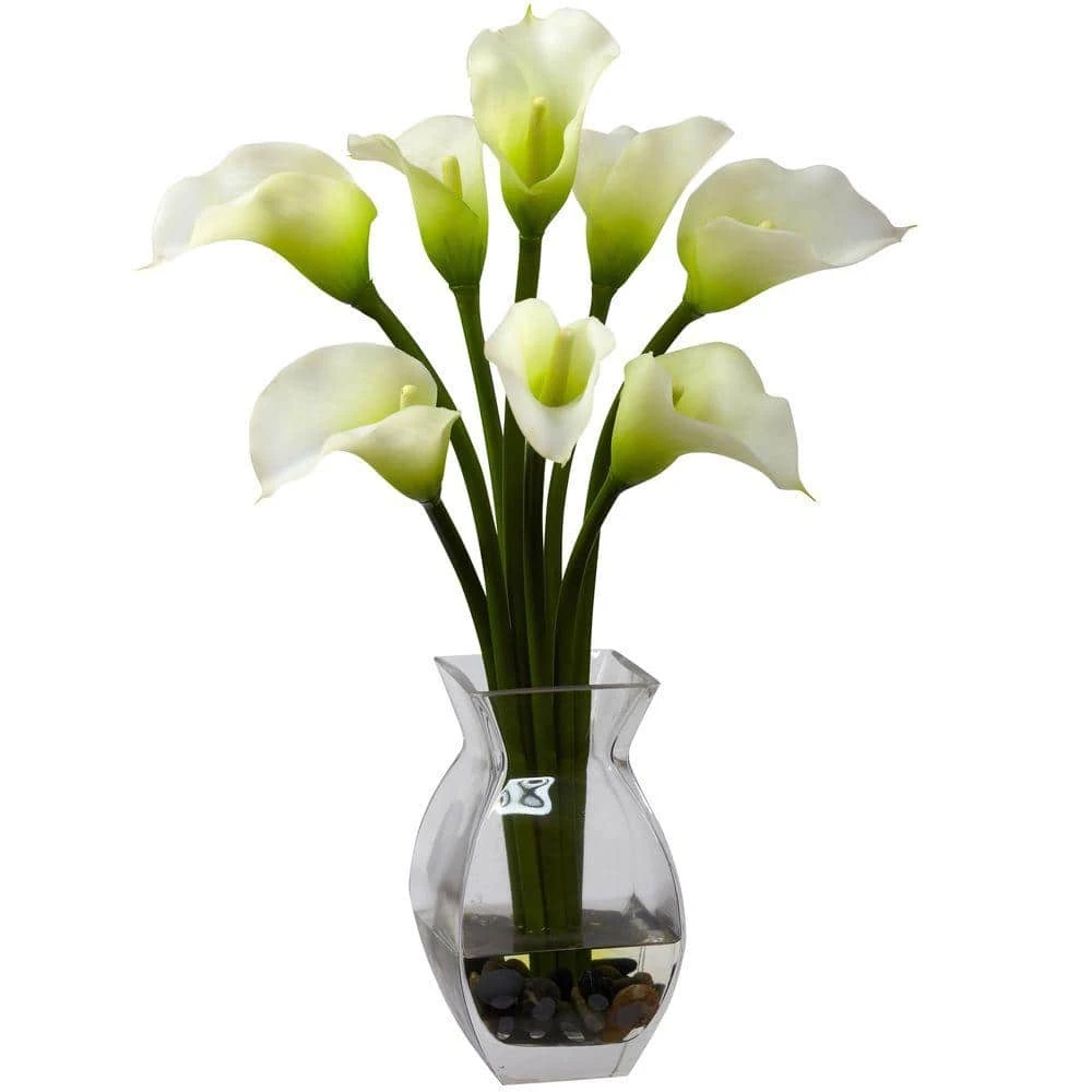Classic Calla Lily Artificial Arrangement In Cream 3 Classic Calla Lily Artificial Arrangement In Cream