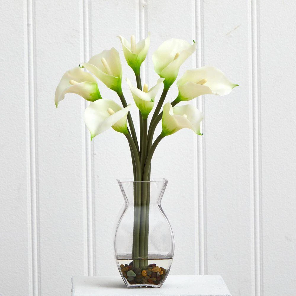 Classic Calla Lily Artificial Arrangement In Cream 4 Classic Calla Lily Artificial Arrangement In Cream - Image 2