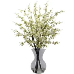 Cherry Blossoms With Vase Arrangement In White 19 Cherry Blossoms With Vase Arrangement In White -Artificial nearly natural artificial flowers 1315 wh 31 1000