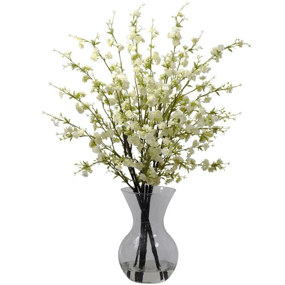 Cherry Blossoms With Vase Arrangement In White 11 Cherry Blossoms With Vase Arrangement In White - Image 9