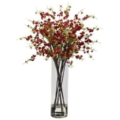 Giant Cherry Blossom Artificial Arrangement In Red