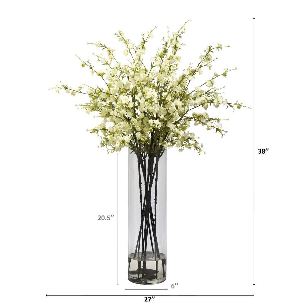 Giant Cherry Blossom Artificial Arrangement In White 4 Giant Cherry Blossom Artificial Arrangement In White - Image 2