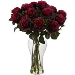 Artificial Blooming Roses With Vase -Artificial nearly natural artificial flowers 1328 bg 31 1000