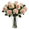 Artificial Blooming Roses With Vase In Light Pink 2 Artificial Blooming Roses With Vase In Light Pink -Artificial nearly natural artificial flowers 1328 lp 64 1000