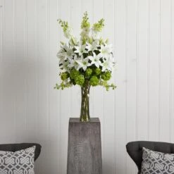 Artificial Lily, Delphinium And Hydrangea Silk Arrangement -Artificial nearly natural artificial flowers 1335 31 1000