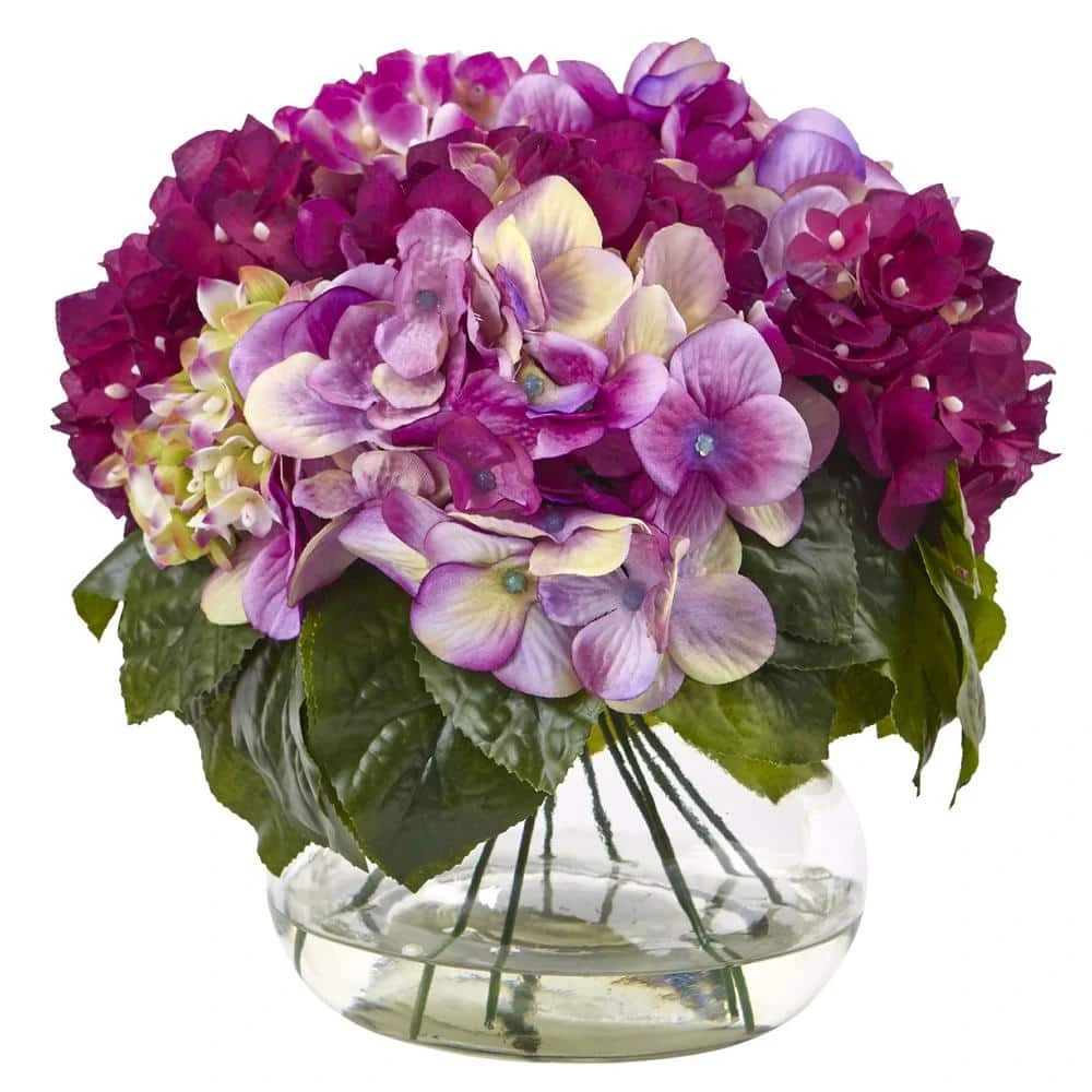Artificial Multi-Tone Hydrangea With Vase 4 Artificial Multi-Tone Hydrangea With Vase - Image 2