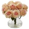 Rose Artificial Arrangement With Vase 1 Rose Artificial Arrangement With Vase -Artificial nearly natural artificial flowers 1367 ph 64 1000