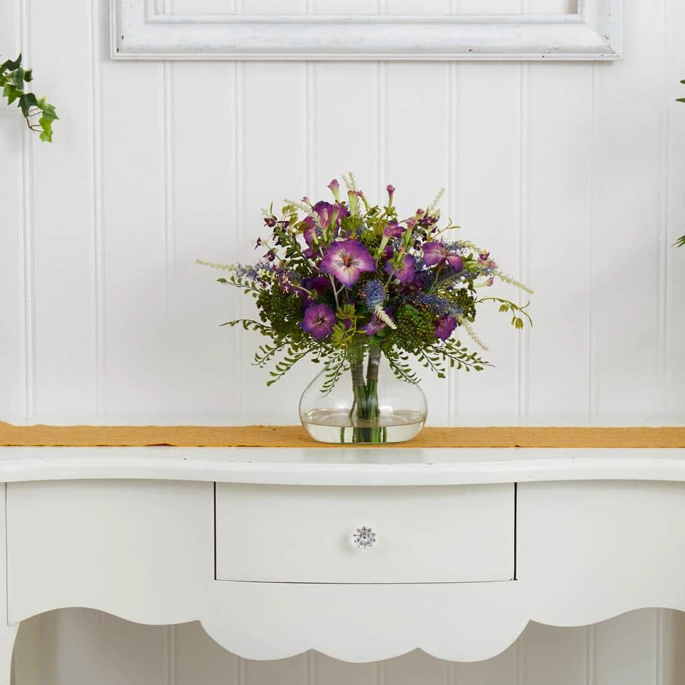 Artificial Large Mixed Morning Glory With Vase 4 Artificial Large Mixed Morning Glory With Vase - Image 2