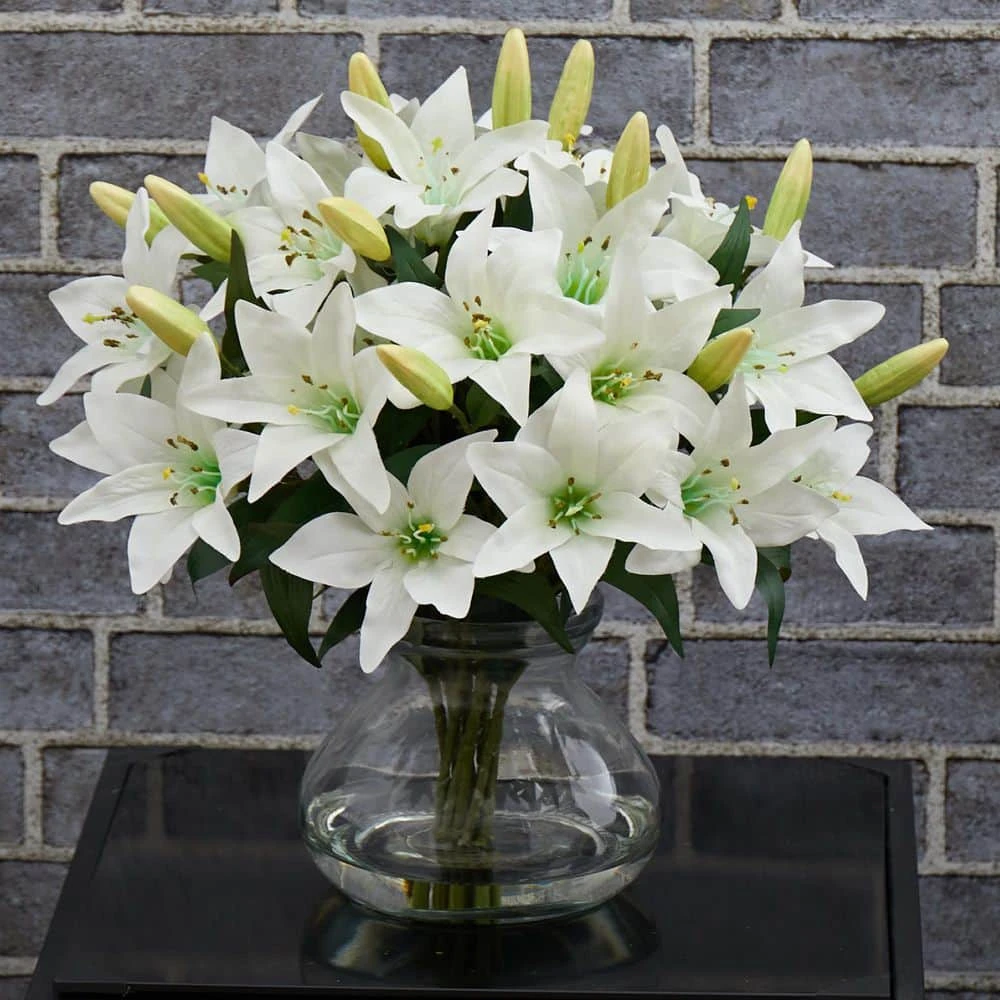 Artificial Large Lily Arrangement With Vase 7 Artificial Large Lily Arrangement With Vase - Image 5