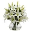 Artificial Large Lily Arrangement With Vase 2 Artificial Large Lily Arrangement With Vase -Artificial nearly natural artificial flowers 1432 64 1000