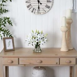 Artificial Lily Arrangement With Vase 6 Artificial Lily Arrangement With Vase -Artificial nearly natural artificial flowers 1434 c3 1000