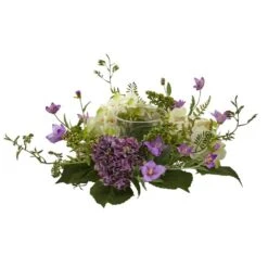 7 In. Artificial Hydrangea Berry Candelabrum In Purple
