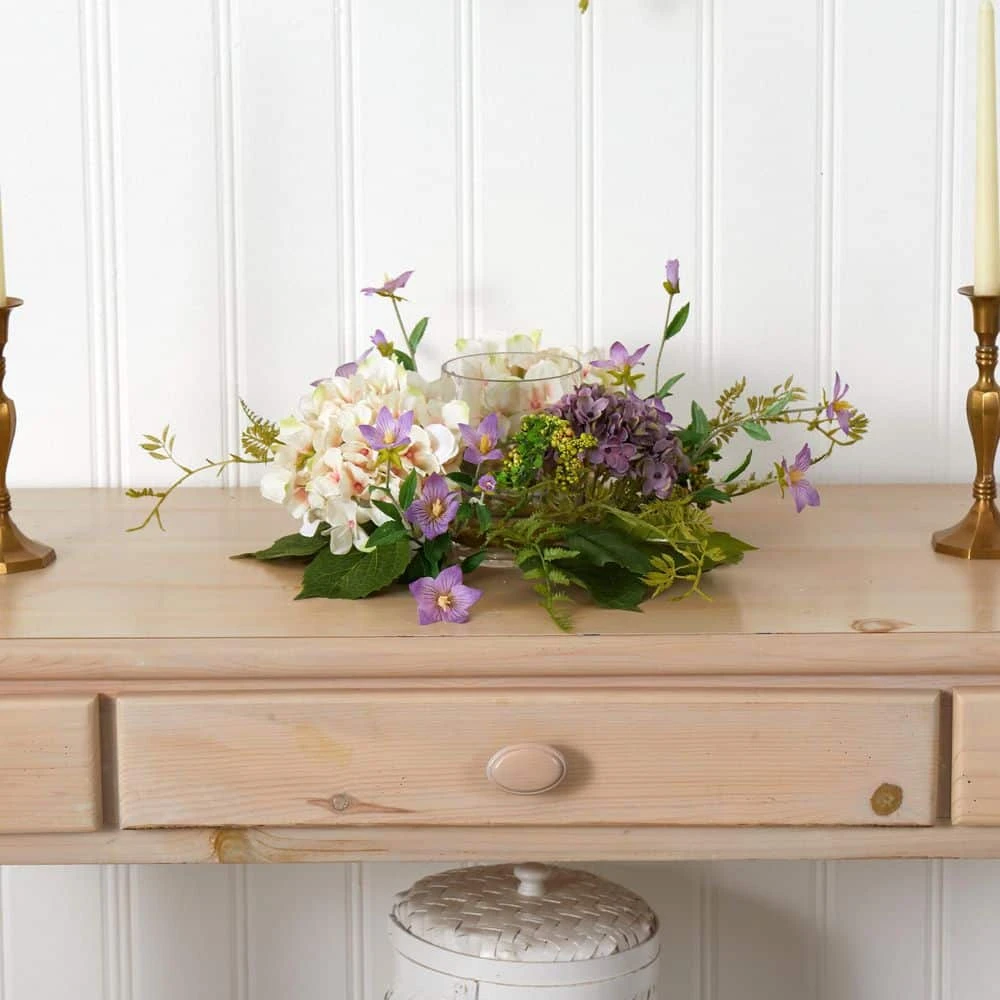 7 In. Artificial Hydrangea Berry Candelabrum In Purple 4 7 In. Artificial Hydrangea Berry Candelabrum In Purple - Image 2