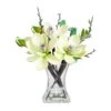 15 In. Artificial Magnolia Arrangement With Vase 1 15 In. Artificial Magnolia Arrangement With Vase -Artificial nearly natural artificial flowers 4534 wh 64 1000