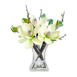 15 In. Artificial Magnolia Arrangement With Vase