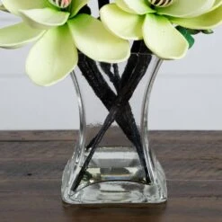 15 In. Artificial Magnolia Arrangement With Vase 15 15 In. Artificial Magnolia Arrangement With Vase -Artificial nearly natural artificial flowers 4534 wh fa 1000