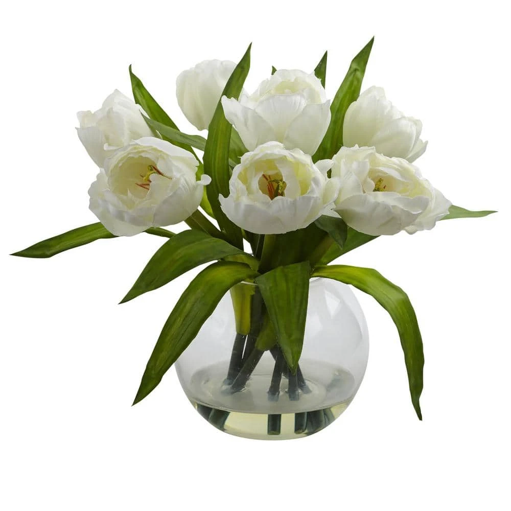 11 In. Artificial Tulips Arrangement With Vase 3 11 In. Artificial Tulips Arrangement With Vase