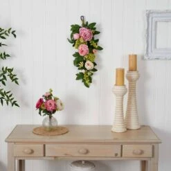 24 In. Artificial Mixed Peony And Hydrangea Teardrop 15 24 In. Artificial Mixed Peony And Hydrangea Teardrop -Artificial nearly natural artificial flowers 4540 31 1000